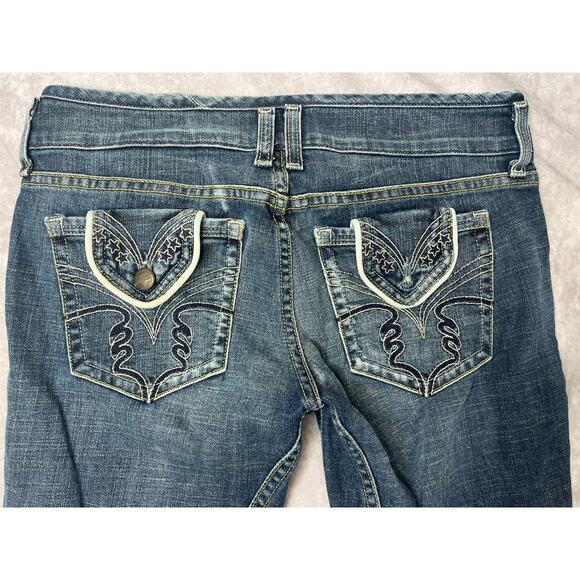 Sergeant Pepper Made in USA Bootcut Jeans Y2K Stars Indie Sleaze sz 29 Low Rise - Picture 3 of 10